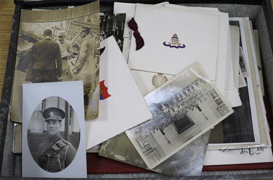 A box of military photographs and ephemera